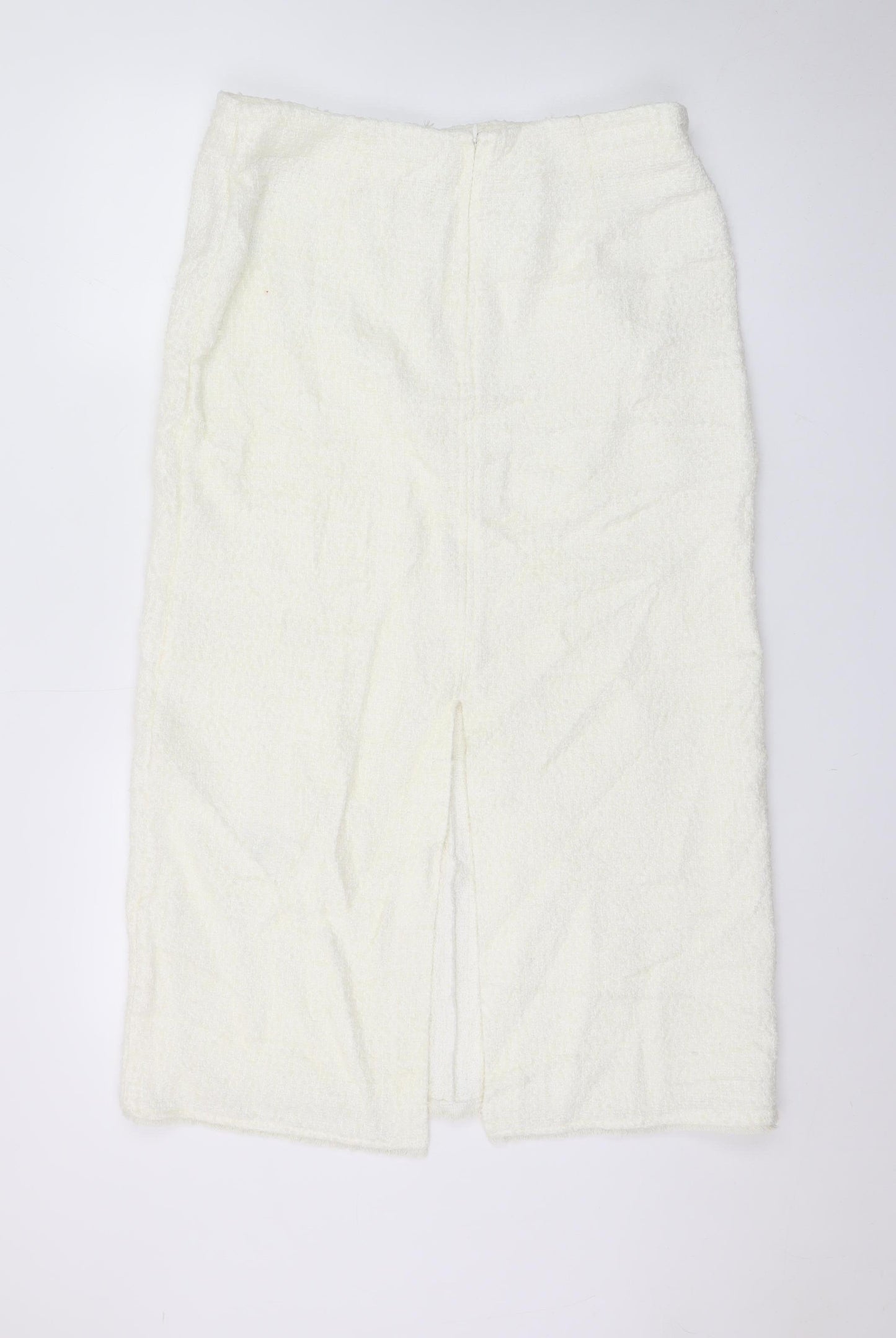 Marks and Spencer Women’s White Tweed High Rise Midi Skirt Size 14