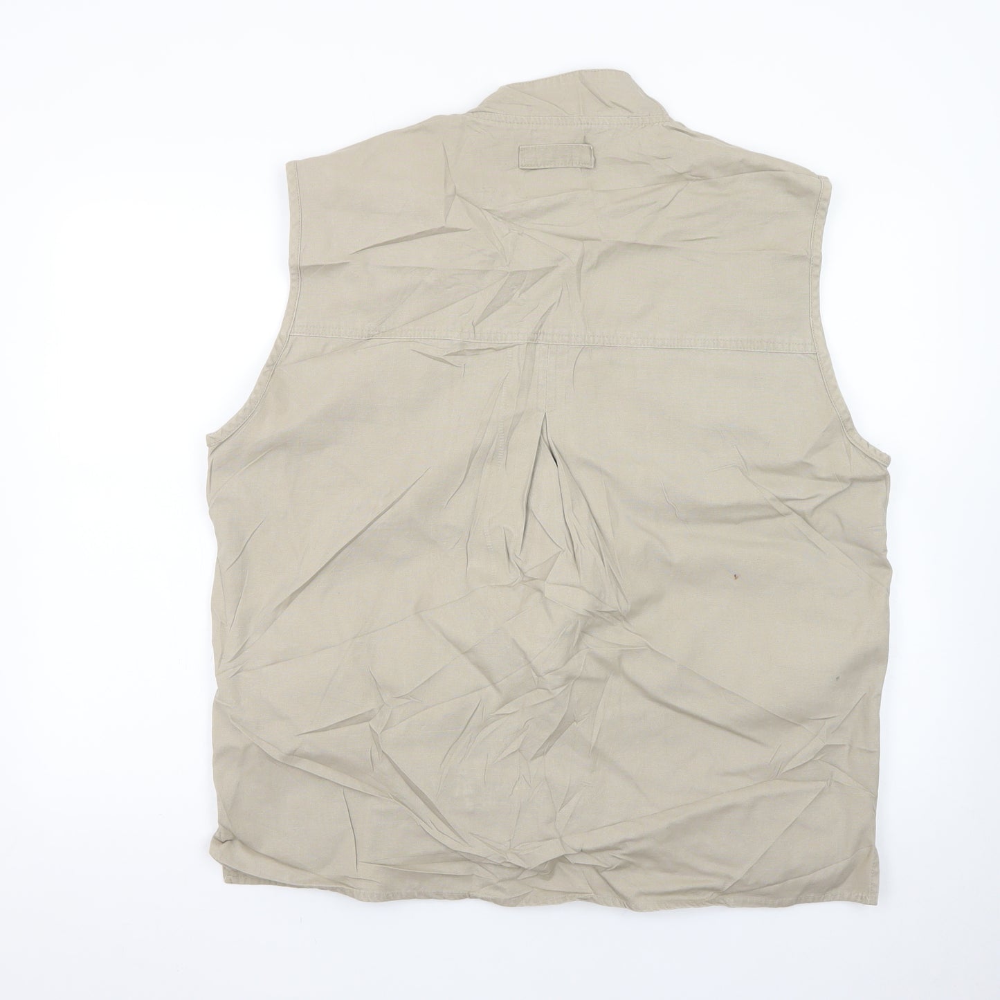 CU & Co. Men's Beige Cotton Safari Waistcoat Vest L