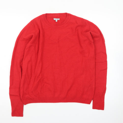 Jigsaw Women's Red Wool Crew Neck Jumper Size M