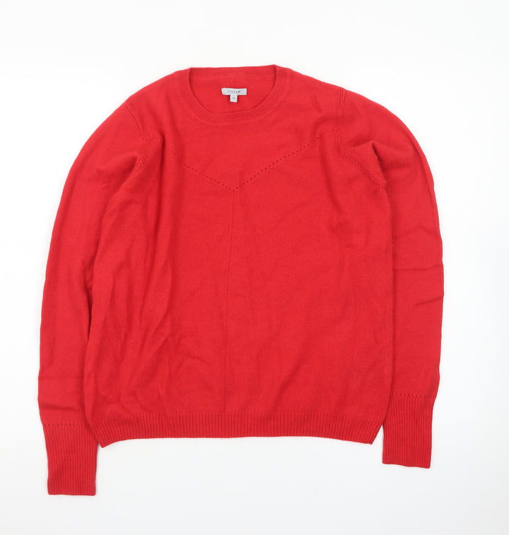 Jigsaw Women's Red Wool Crew Neck Jumper Size M