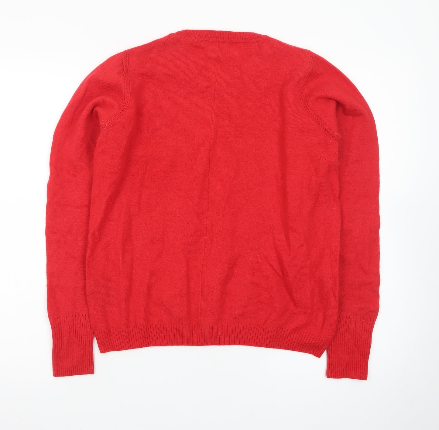 Jigsaw Women's Red Wool Crew Neck Jumper Size M