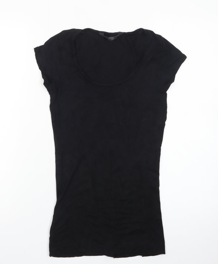 Jane Norman Women's Black Size 10 Scoop Neck Slim T-Shirt