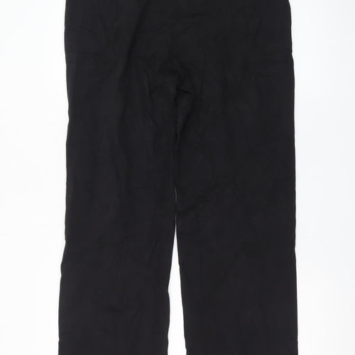Saint + Sofia Black Linen Women's Trousers UK 16 Straight Leg