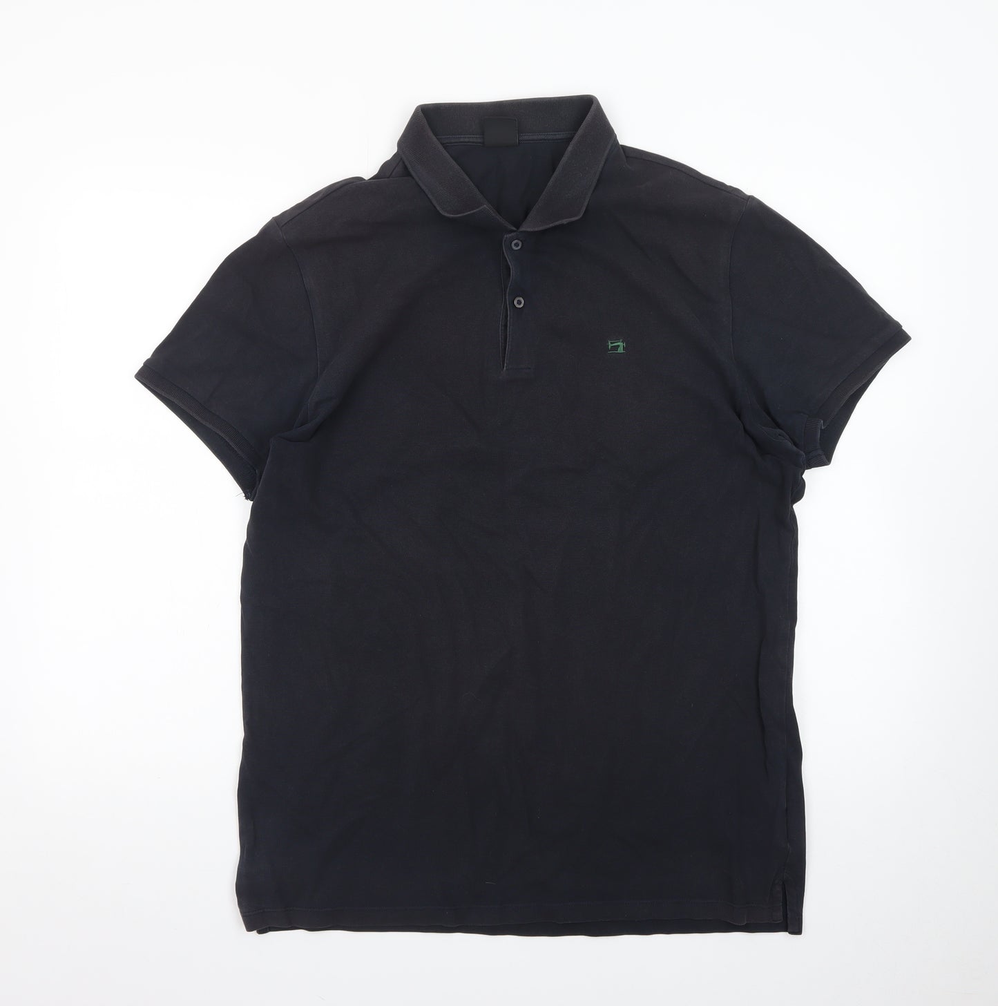 Scotch & Soda Men's Black Cotton Polo Shirt XL Regular Fit