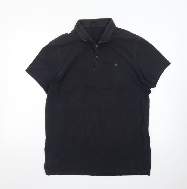 Scotch & Soda Men's Black Cotton Polo Shirt XL Regular Fit