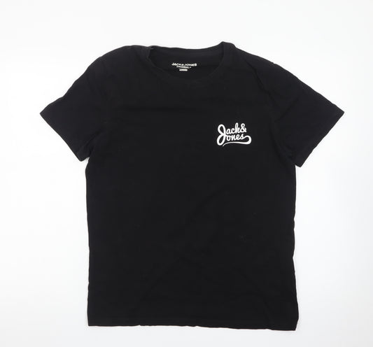 Jack & Jones Originals Men's Black Regular Fit Cotton T-Shirt Size S