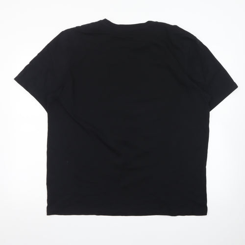 Next Men's Black XL Regular Fit Graphic Print Cotton T-Shirt