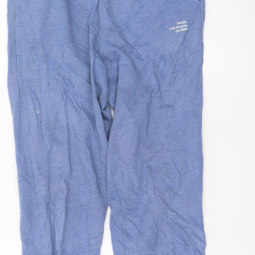Zara Women Blue Jogger Trousers S Elastic Waist Casual
