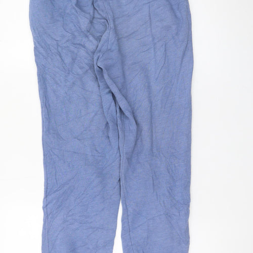 Zara Women Blue Jogger Trousers S Elastic Waist Casual