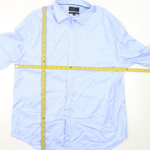 Marks and Spencer Men’s Blue Tailored Fit Cotton Dress Shirt 18”