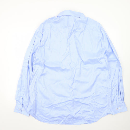 Marks and Spencer Men’s Blue Tailored Fit Cotton Dress Shirt 18”