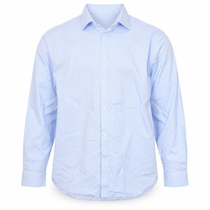 Marks and Spencer Men’s Blue Regular Fit Non-Iron Long Sleeve Dress Shirt 42cm