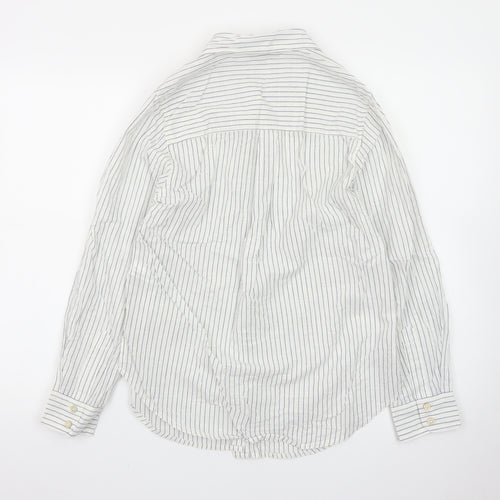 Marks and Spencer Women’s White Striped Button-Up Shirt Size 8