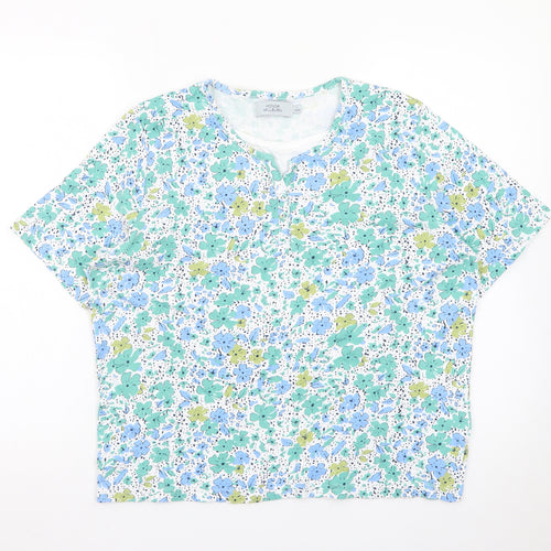 Honor Millburn Women's Multicoloured Floral Cotton T-Shirt Size 18-20