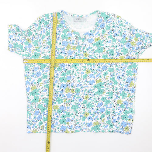Honor Millburn Women's Multicoloured Floral Cotton T-Shirt Size 18-20