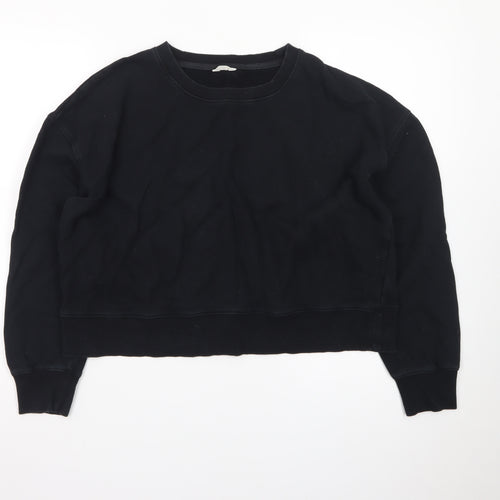 Hush Womens Black L Sweatshirt Crew Neck Pullover Casual Loungewear