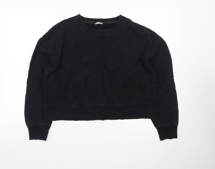 Hush Womens Black L Sweatshirt Crew Neck Pullover Casual Loungewear