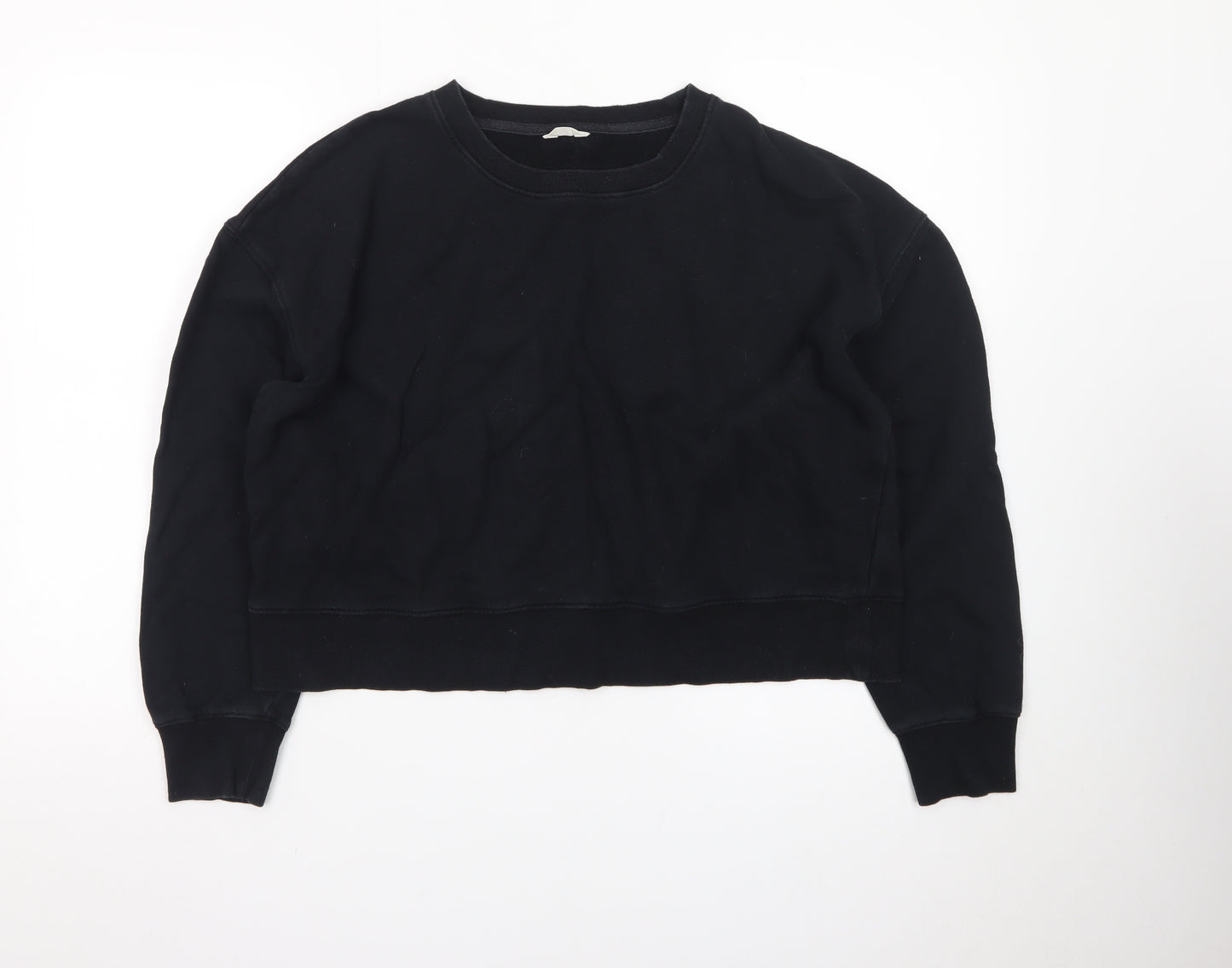 Hush Womens Black L Sweatshirt Crew Neck Pullover Casual Loungewear