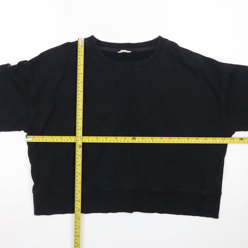 Hush Womens Black L Sweatshirt Crew Neck Pullover Casual Loungewear