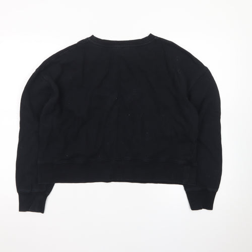 Hush Womens Black L Sweatshirt Crew Neck Pullover Casual Loungewear