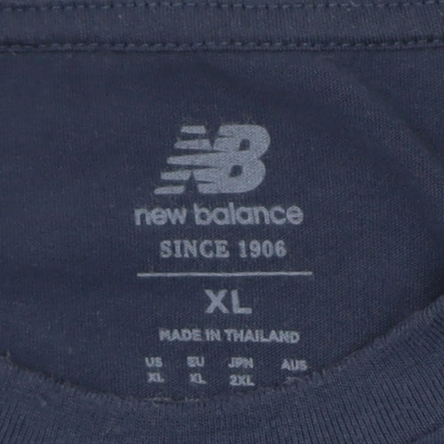 New Balance Men's Navy Blue XL Graphic Cotton Crew Neck T-Shirt