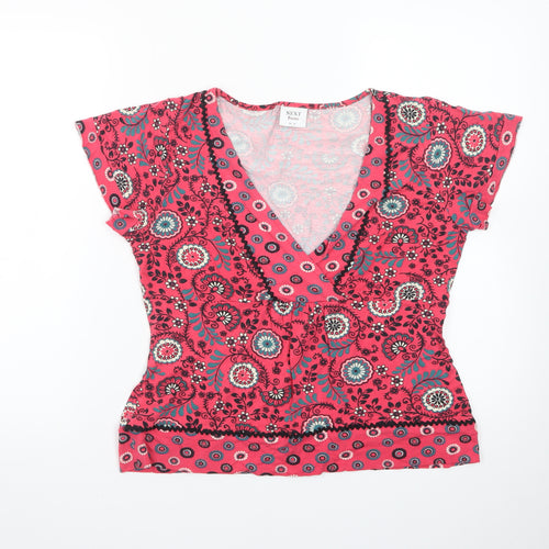 Next Women’s Pink Floral V-Neck Petite Tunic Top Size 16