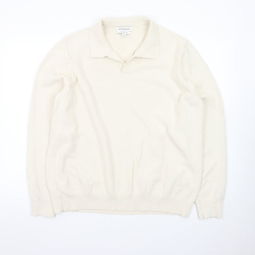 Marks and Spencer Men’s Ivory Collared Cotton Jumper 2XL