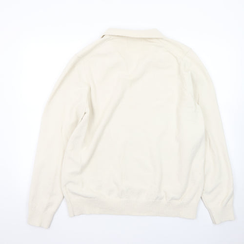Marks and Spencer Men’s Ivory Collared Cotton Jumper 2XL