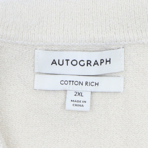 Marks and Spencer Men’s Ivory Collared Cotton Jumper 2XL