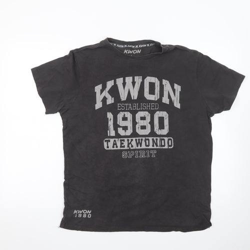KWON Men’s Black Taekwondo Spirit Graphic T-Shirt Size L