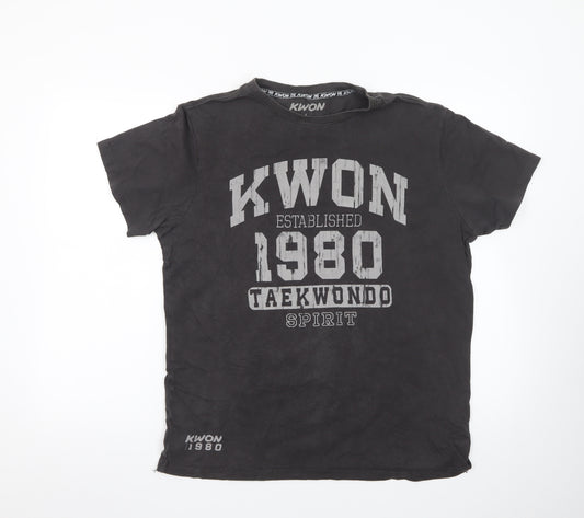 KWON Men’s Black Taekwondo Spirit Graphic T-Shirt Size L