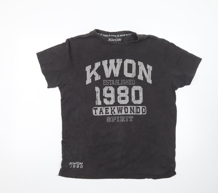KWON Men’s Black Taekwondo Spirit Graphic T-Shirt Size L