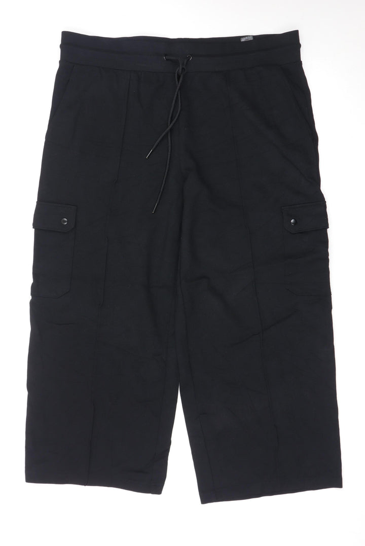 Marks and Spencer Women Black Size 20 Short Cargo Trousers