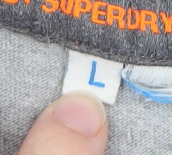 Superdry Men's Grey Graphic Print Crew Neck T-Shirt Size L