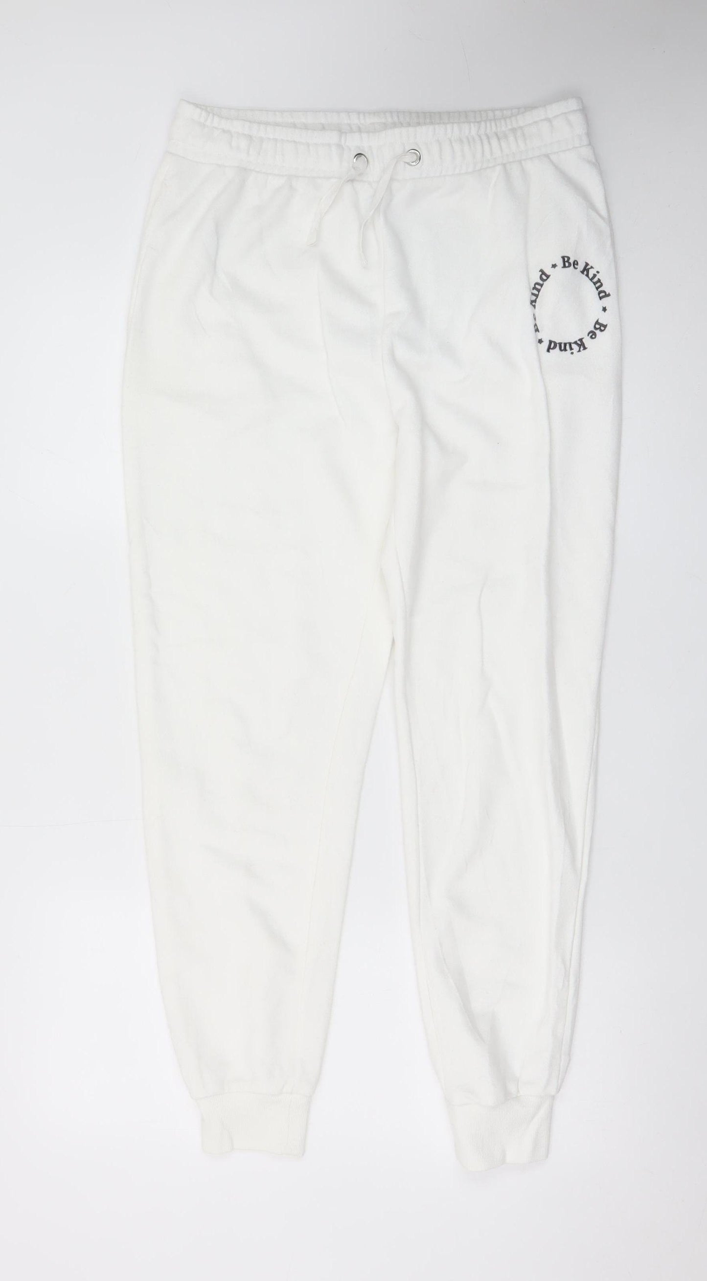 Nobody's Child Womens White Size 12 Jogger Sweatpants