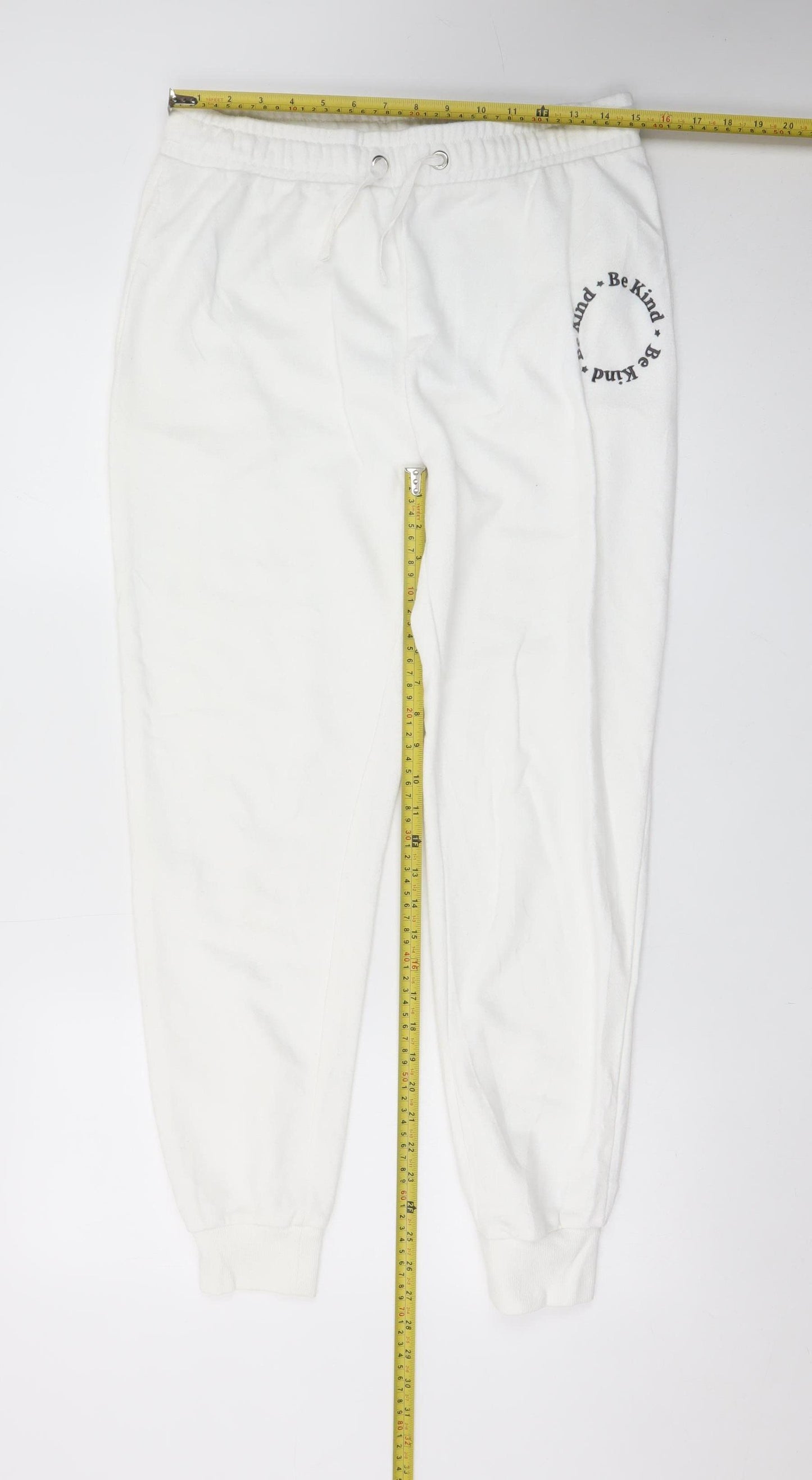 Nobody's Child Womens White Size 12 Jogger Sweatpants