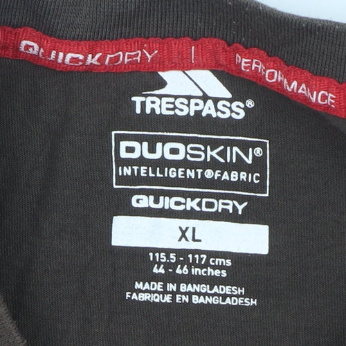 Trespass Mens Brown Quick Dry Outdoor Performance T-Shirt XL