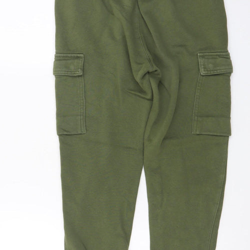 Nike Men's Green Cargo Jogger Trousers XS Fleece Lined