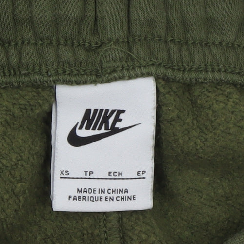 Nike Men's Green Cargo Jogger Trousers XS Fleece Lined