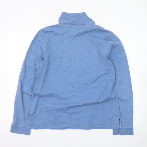 Jack Murphy Women Blue Roll Neck Long Sleeve Cotton Top Size 18