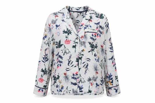 Front view of Joules Women’s Multicoloured Floral Cotton Button-Up Shirt S