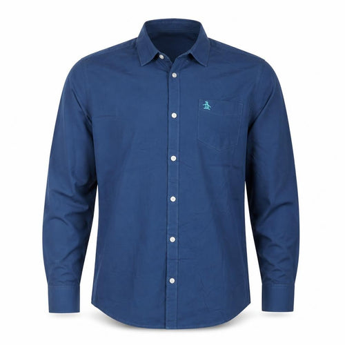 Original Penguin by Munsingwear Men's Blue Heritage Slim Fit Dress Shirt XL