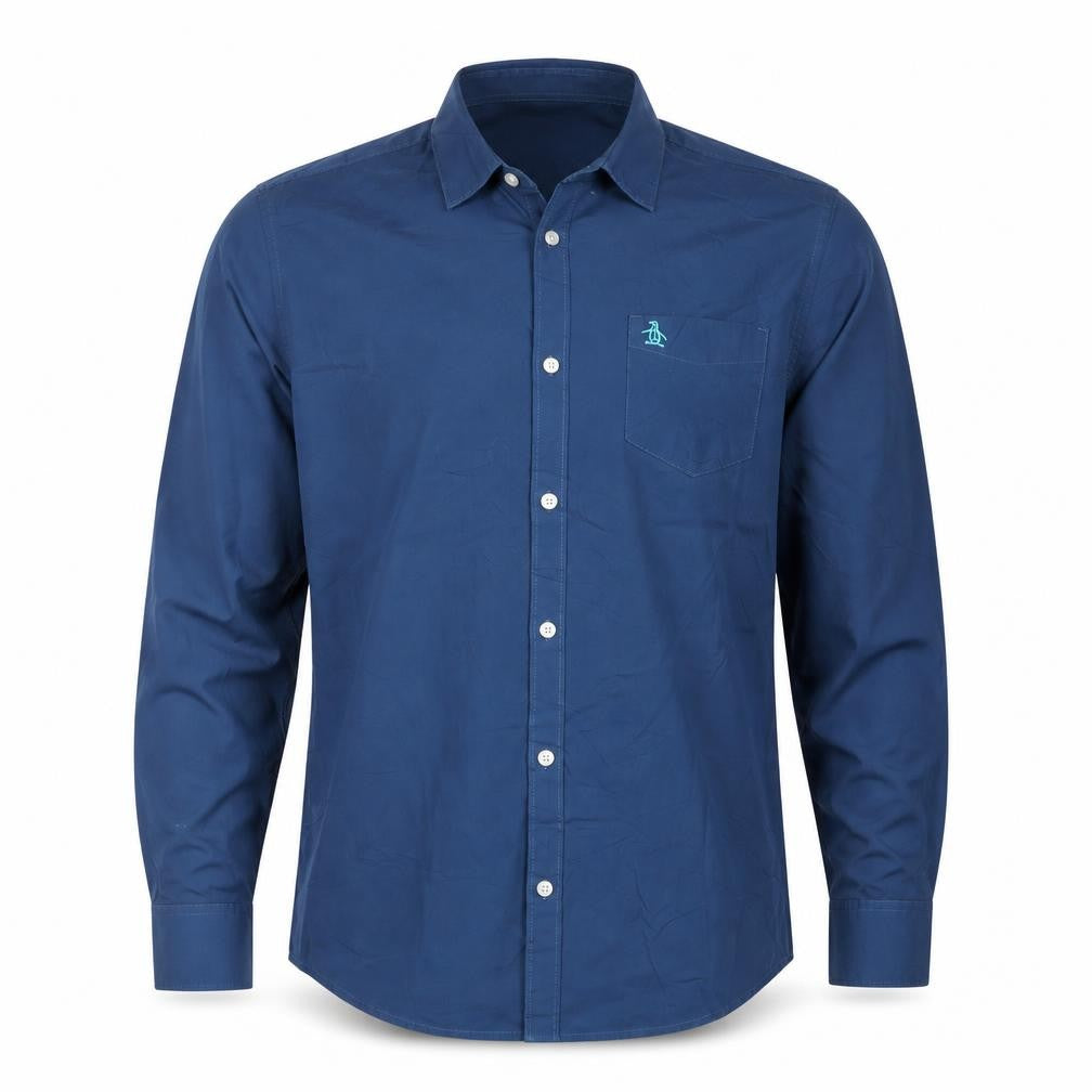 Original Penguin by Munsingwear Men's Blue Heritage Slim Fit Dress Shirt XL