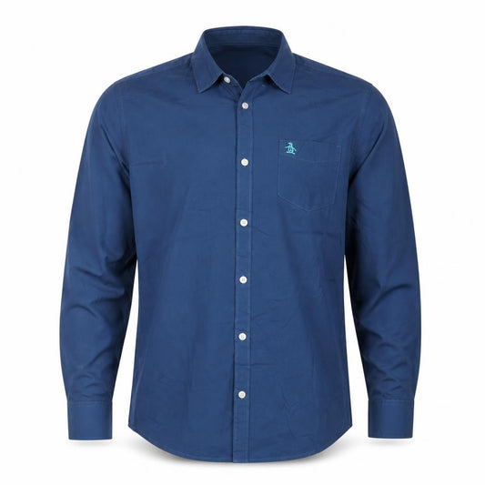 Original Penguin by Munsingwear Men's Blue Heritage Slim Fit Dress Shirt XL