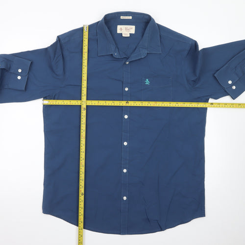 Original Penguin by Munsingwear Men's Blue Heritage Slim Fit Dress Shirt XL