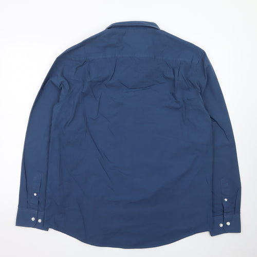 Original Penguin by Munsingwear Men's Blue Heritage Slim Fit Dress Shirt XL