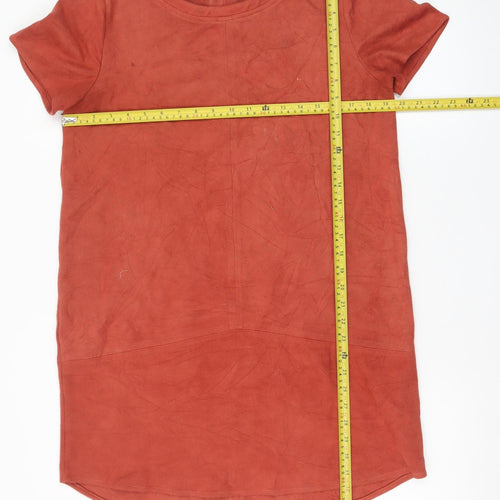 MINKPINK Women’s Brown Short Sleeve Suede T-Shirt Dress Size M