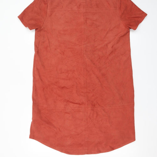 MINKPINK Women’s Brown Short Sleeve Suede T-Shirt Dress Size M
