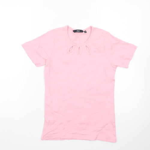 ISLE Essentials Women's Pink XS Keyhole Neck Jersey T-Shirt