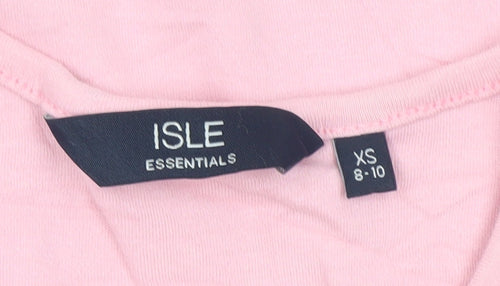 ISLE Essentials Women's Pink XS Keyhole Neck Jersey T-Shirt